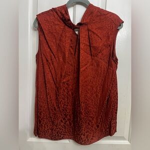 fab'rik Rich Burnt Orange Textured Blouse